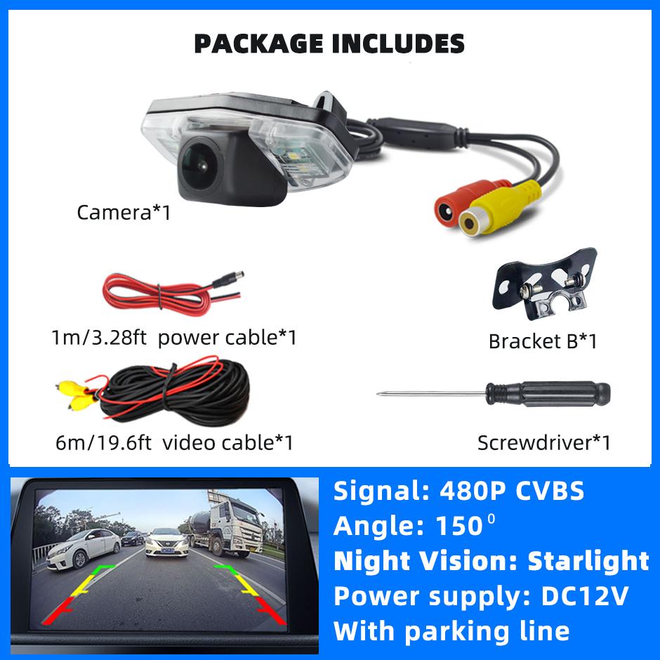

Backup Camera Rear View Reverse Cam AHD1080P or 720P CVBS Starlight Night for Honda Pilot Accord Civic EK FD Odyssey Acura TSX