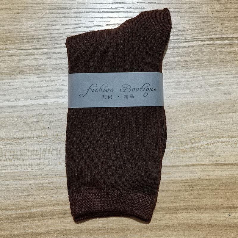 Женские весенне-осенние новые однотонные носки конфетных цветов из хлопка 1 pair кофейный