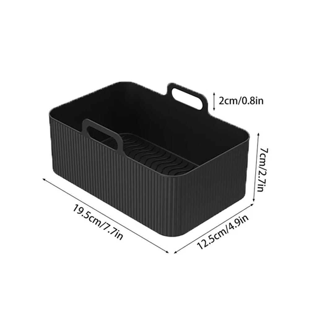 2PCS Air Fryer Silicone Tray Dish Dual 2 Basket Baking Pan Oven Pot Plate Liner Dual Air Fryer Accessories For Ninja Foodi