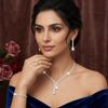Light Luxury Earrings Bracelet Necklace Ring  Set Minimalist Crystal Earrings Chain Set  Party Gift