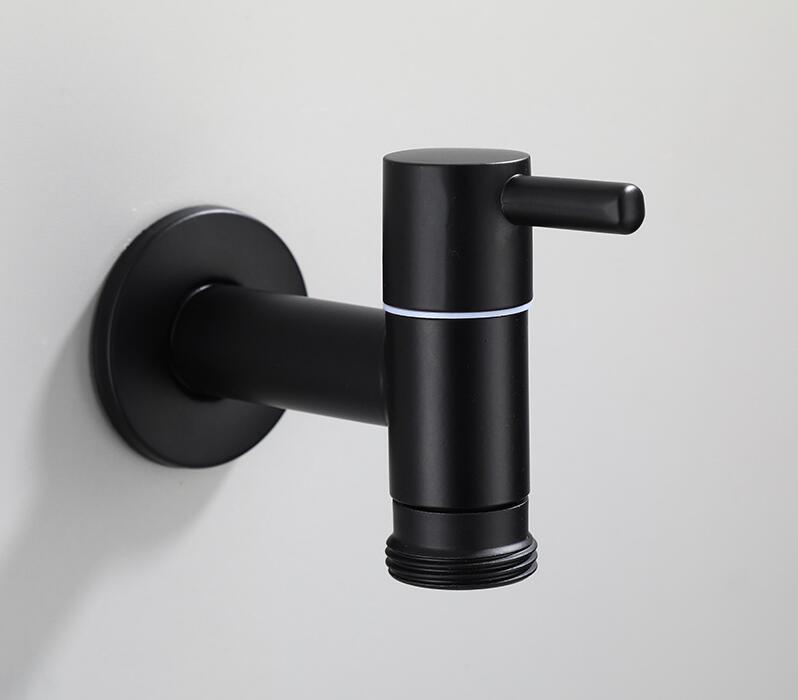 

Смеситель для стиральной машины Смеситель для биде из нержавеющей стали Смеситель для ванной комнаты Смеситель для сада с одним холодным краном Черный смеситель для улицы Маленький кран