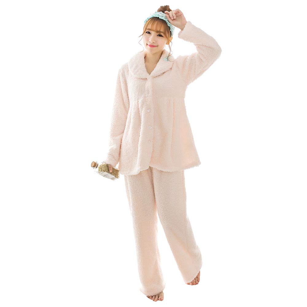 Luanna Jena Fluffy Long Sleeve Pajama Set QW443 Women's (Pink)