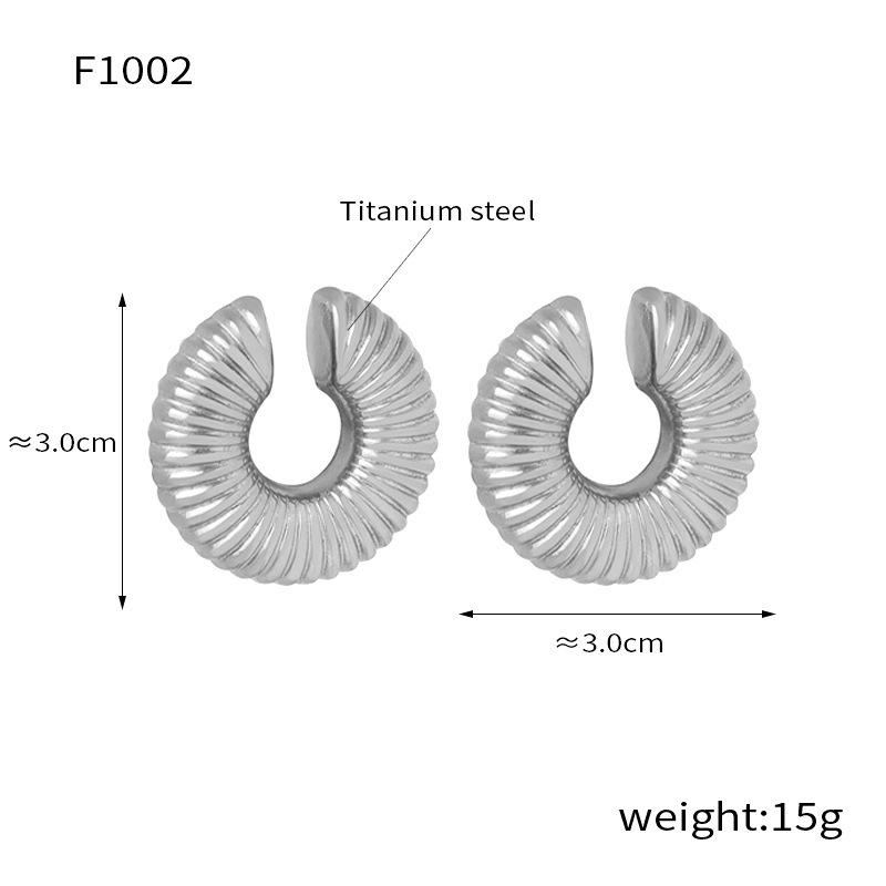 Fashion And Popular Retro Earrings Titanium Steel Plated 18K Gold Weight Color Glaze Ear Clips French Light Luxury Design Earrings Series