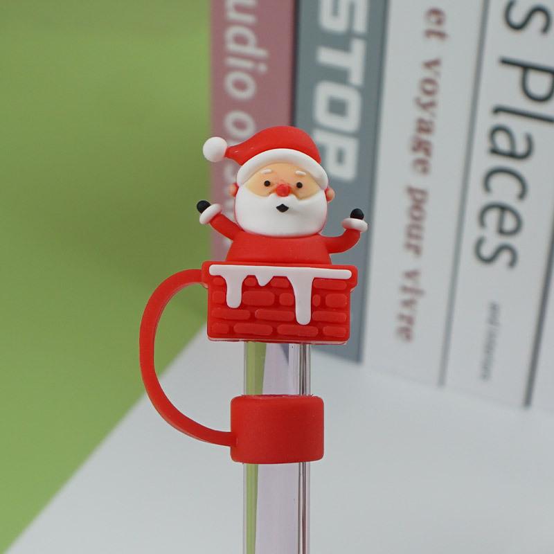1Pcs 10mm Christmas Straw Covers Cap for Stanley Cup Tumblers Accessories Reusable Straw Cap Stopper for Straws Tip Lids