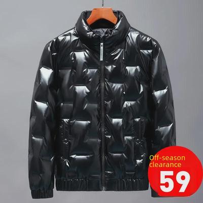 Men's Shiny Down Cotton Stand-Up Collar Winter Jacket - 2023 Off-Season Internet Celebrity Style