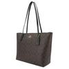 Coach Borsa Tote con Chiusura a Zip, Borsa Shopping in PVC, Borsa a Spalla Grande da Donna, Marrone Scuro 4455-IMAA8