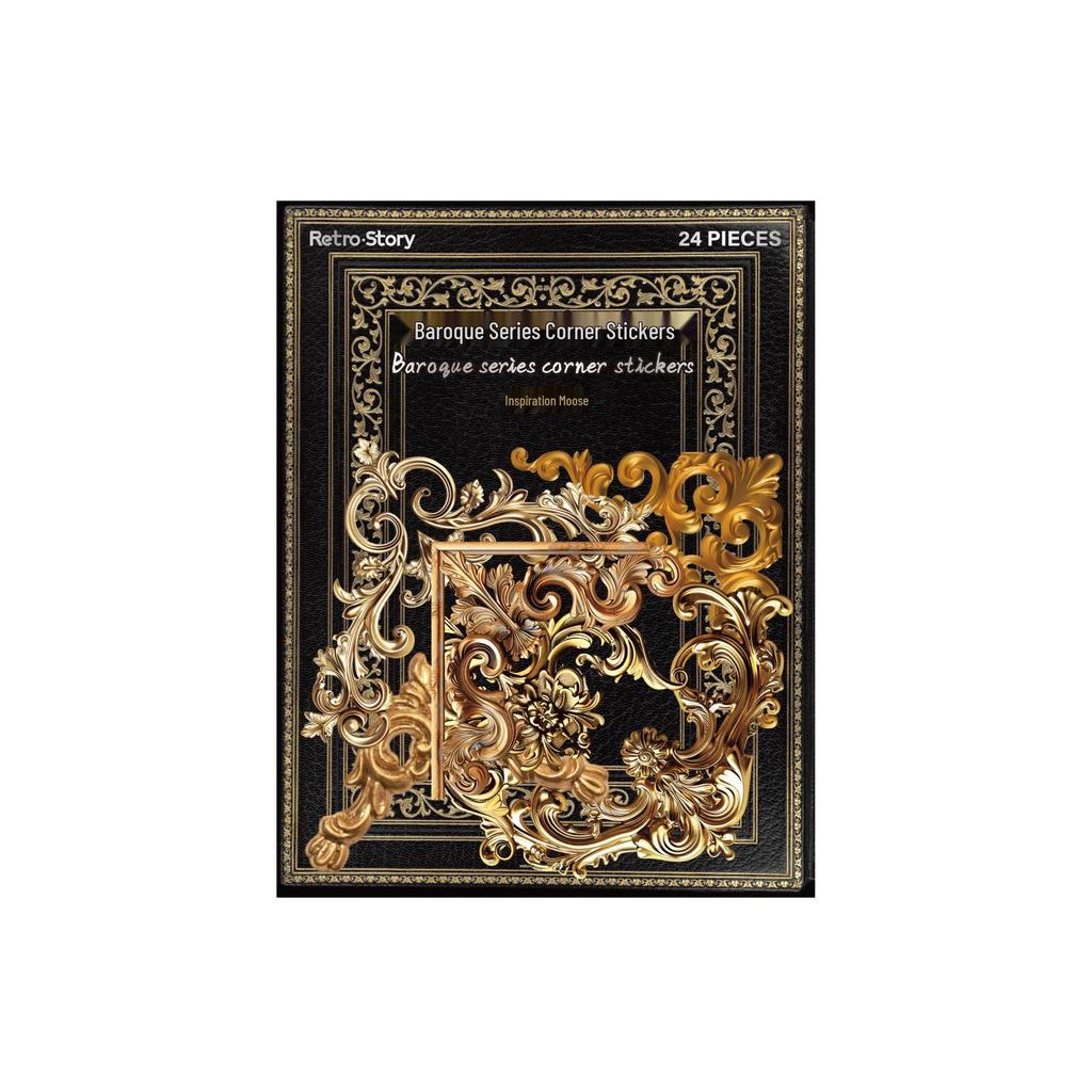 Retro Story Corner Baroque Series Journal Stickers - 24 Sheets, 4 Designs
