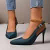 Leopard Print Women's Shoes 2026 Summer New Item with Exposed Heel and Mixed Strap High Heels Pointed Women's Sandals