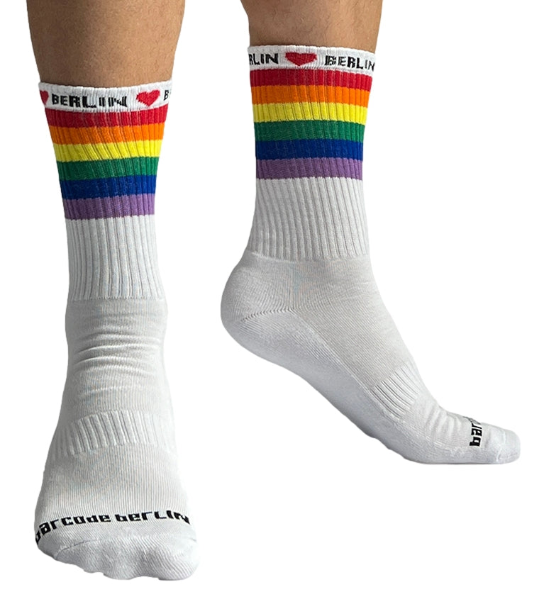 Chaussettes blanches Pride Love Berlin - Barcode Berlin - CHAUSSETTES