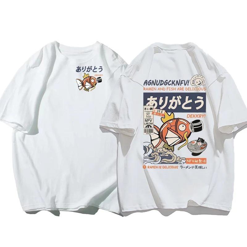 

Pokémon2026 Carp King Cartoon pattern neutral Short Sleeve CasualTop Street Cartoon Pattern Summer excellent qualities Tshirt XL