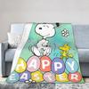 Happy Easter Eggs Snoopys Flannel Throw Blanket Blanket for Bedding Outdoor Ultra-Soft Bedroom Quilt,
