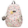 Plaid Cat Print Nylon Schoolbag Large Capacity Backpack High School Student Backpack