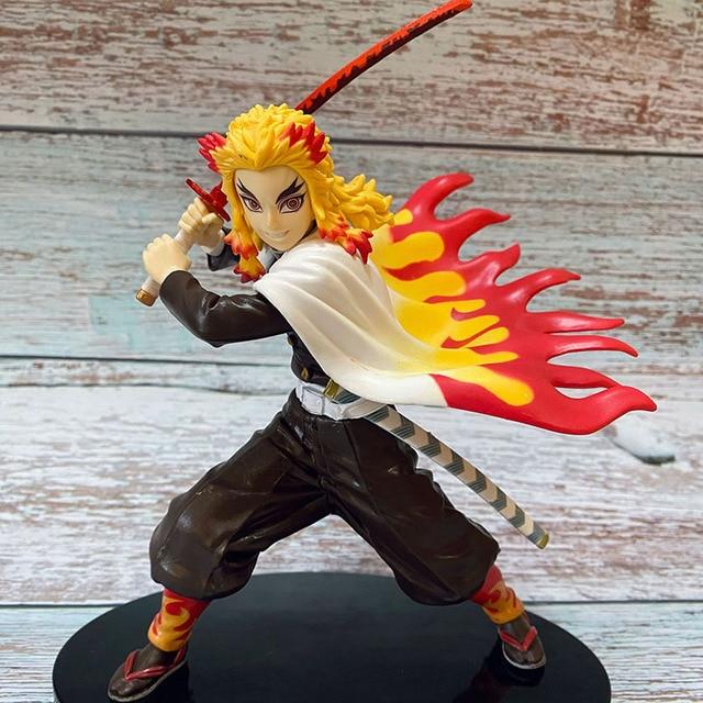 20cm Anime Demon Slayer Figure Demon Slayer Gk Rengoku Kyoujurou Pvc Action Figure Collectible Model Toys Kid Gift