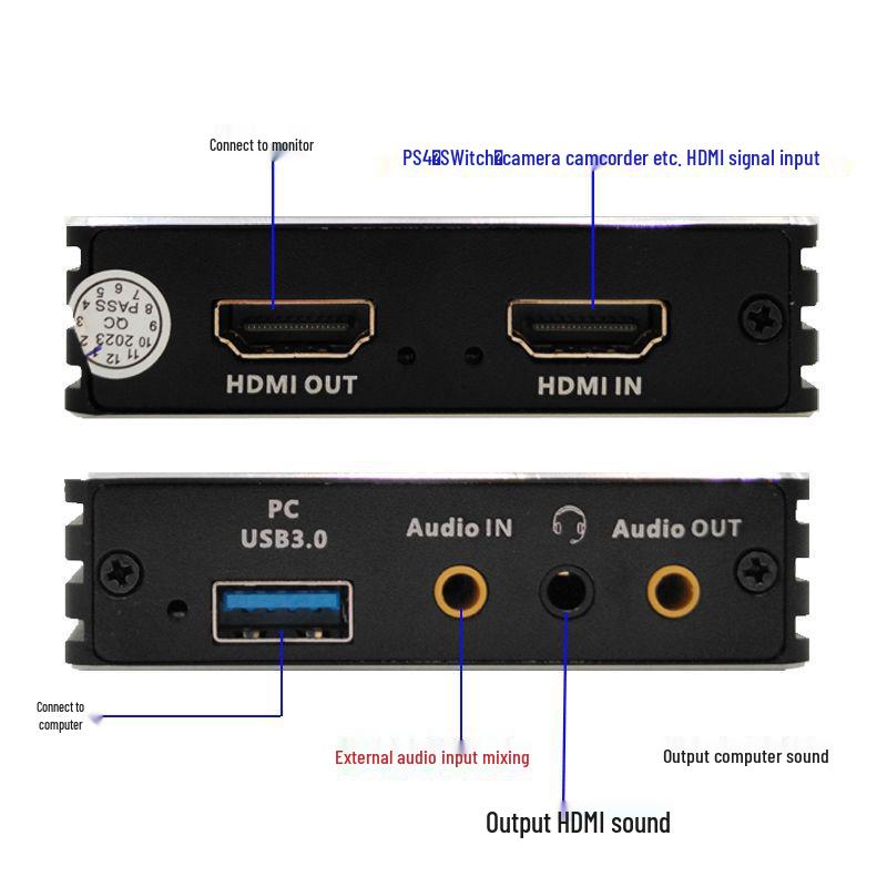 1080P 60fps HDMI Capture Card for Switch, SLR Camera, and Live Streaming Via USB