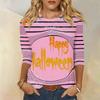 2024 New Women's Halloween Long Sleeve T-Shirt Spider Web Print Round Neck Casual Basic Loose Ladies Designer Tops