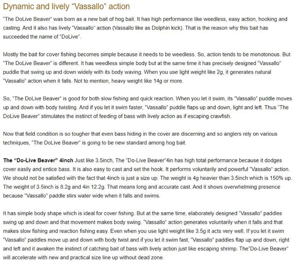 OSP Weicher Köder Dolive Beaver 3,5 Zoll TW-186 (9757)