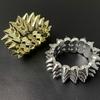 Versatile Occasion Star Rivet Punk Bracelet 3 Layer Elastic Wide Bangle Comfortable Wear for Event and Gatherings