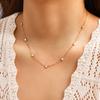 Luxury Stainless Steel Zircon Heart Necklaces for Women 18K Gold Plated Collar Chain Necklace Fashion Charm Jewelry Gift