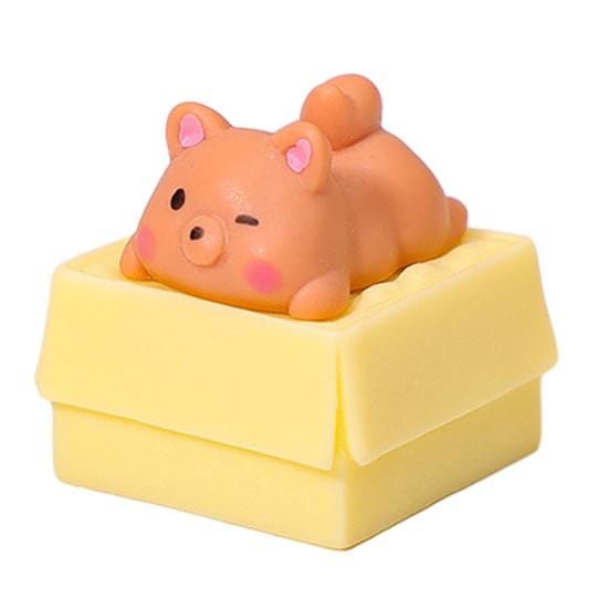 Mini Animals Desktop Ornaments Cute Cartoon Pet Figurines Crawling Animals Statue for Home Office