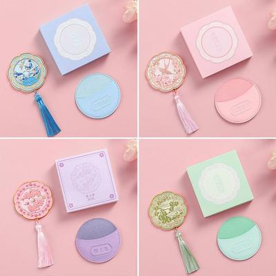 Portable Makeup Mirror Relief Design Chinese Style Handheld Mirror Ancient-style Clear Cosmetic Mirror Tourist Souvenirs