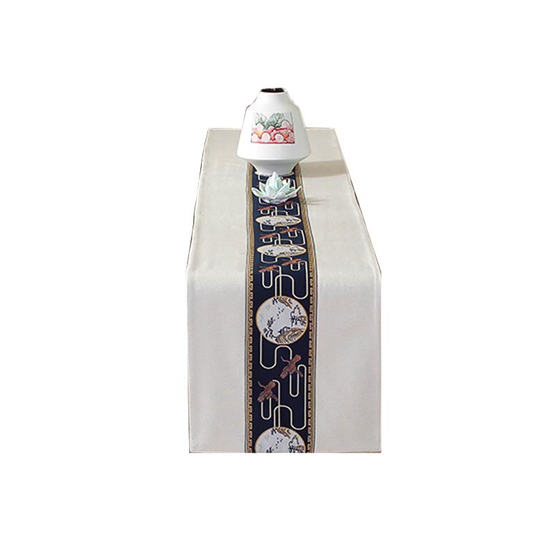 1Pc Table Runner Long Tassels Traditional Chinese Style Wide Tea Room Table Flags Tablecloth