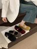 Retro Mori one-word buckle with grandma shoes for women's 2025 new cute round head Mary Jane flat shoes
