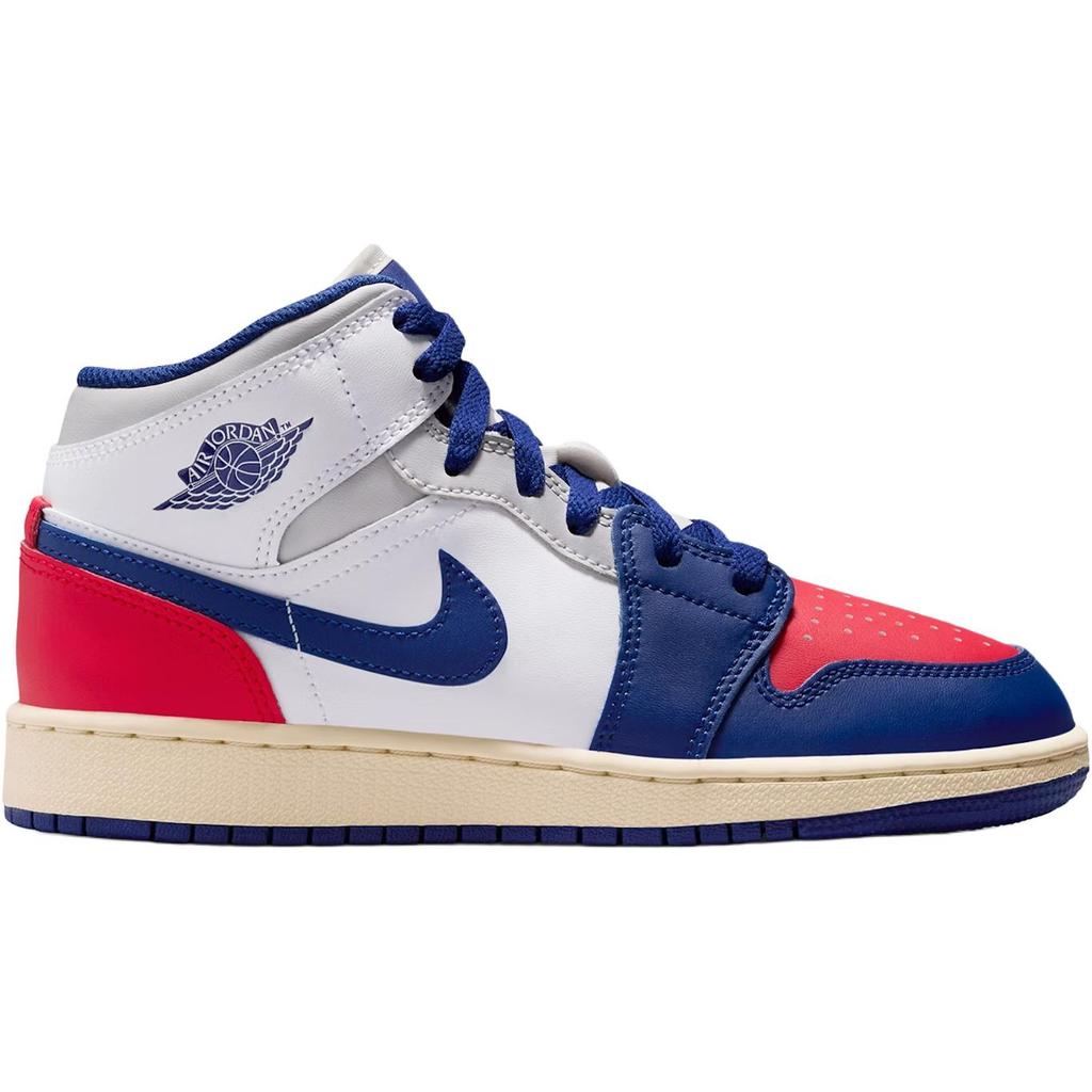 Air Jordan 1 Mid GS Rare Air Kids Sneakers White Deep-Royal-Blue University-Red DQ8423-102