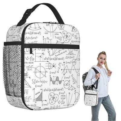 Mathematics Formulas Math Numbers Insulated Lunch Bag for Women Kids Leakproof Food Boxes Thermal Lunch Box Tote