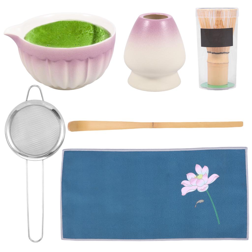 6Pcs Matcha Bowl Japanese Tea Cup Gift Matcha Chawan with Pouring Spout for Kitchen Home Tea Room Dining Room Tea-making Tools