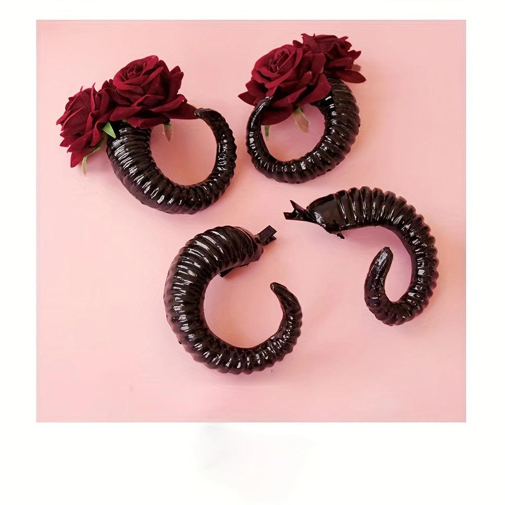 Chuunibyou Gothic Lolita Sheep Horn Hairpin - Soft Girl Headdress for Comic Con & Halloween