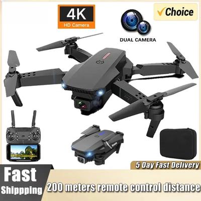 Profesionální dron E88 4K širokoúhlá HD 1080P kamera WiFi FPV výška Hold Skládací RC Drone Quadrotor Vrtulník Dětské hračky
