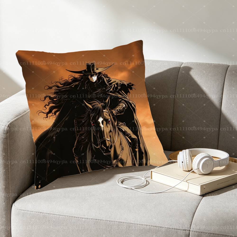 VVampire Hunter D Pillow Case Decorative Throw Pillow Cover Premium Polyester Blend SofaBedCar Decor Washable Covers