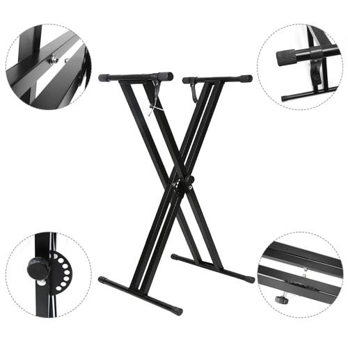 X-Shaped Keyboard Stand, Electronic Piano Stand, Keyboard Stand, Keyboard Stand for Synthesizers, Double Frame X-Shaped, Double Legs, Stabilizes Instr