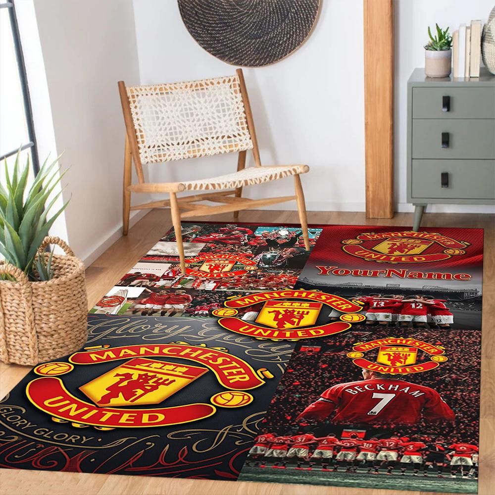 Manchester Customized Name Carpet Design for Foyer Decorate room Outdoor Balcony Antislip Carpet Anime Office Decor Best for Christmas