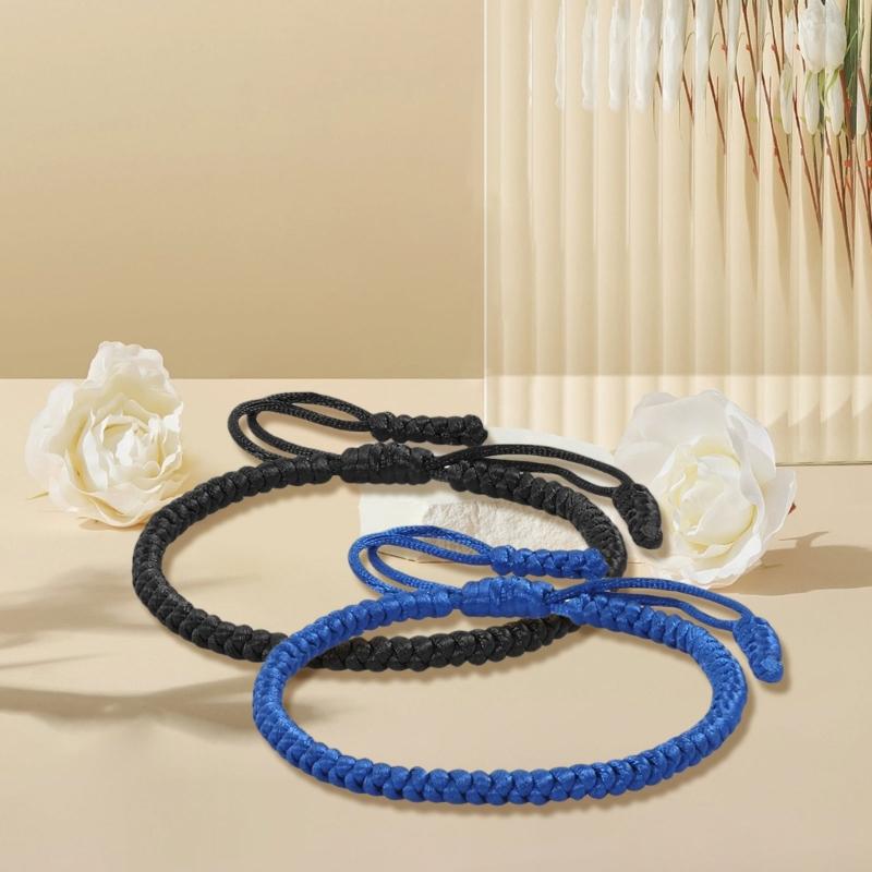 Unisex Adjustable Braided Cord Colorful Vintage Style Bracelet Collection Stylish Handmade Festival Wrist Chain