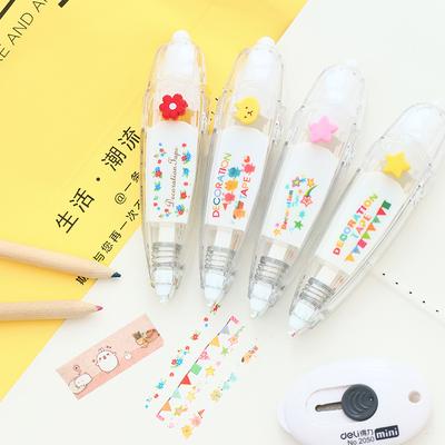Lace Decoration Tape Knock Type Cute Animal Pink Star Flower Stickers Diary Correction Tape A6755