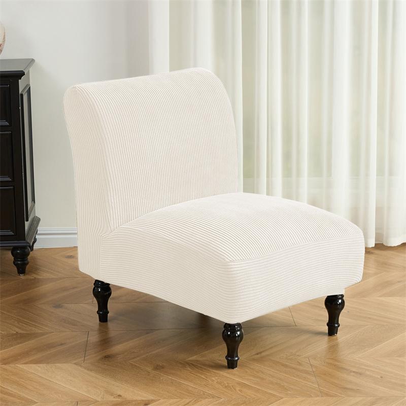 Jacquard Armloze Dikke Stoelhoes Duurzame Elastische Accentstoelhoes Gestreept Relax Enkele Bank Meubelbeschermer voor Huis Bar