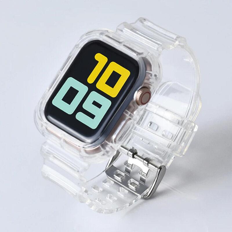

Классический прозрачный силиконовый ремешок для Apple Watch Series 9 8 7 Band 41 мм 45 мм 40 мм 44 мм для iwatch 8 7 6 Se 5 4 3 strap 38 мм 42 мм 42mm 44mm 45mm