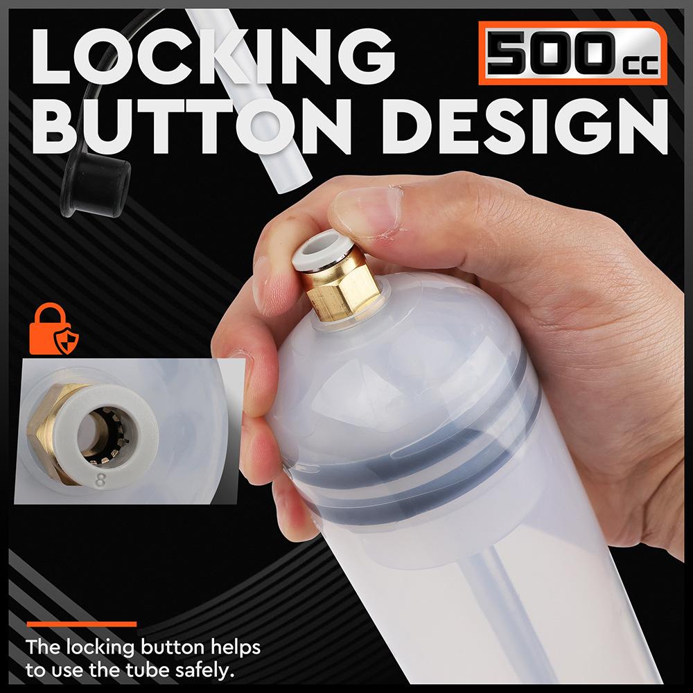 500ML Auto Öl Flüssigkeitsabsauger Füllspritze Flasche Kraftstoffabsaugflüssigkeit Öl Auto Manuell Bremsölpumpe