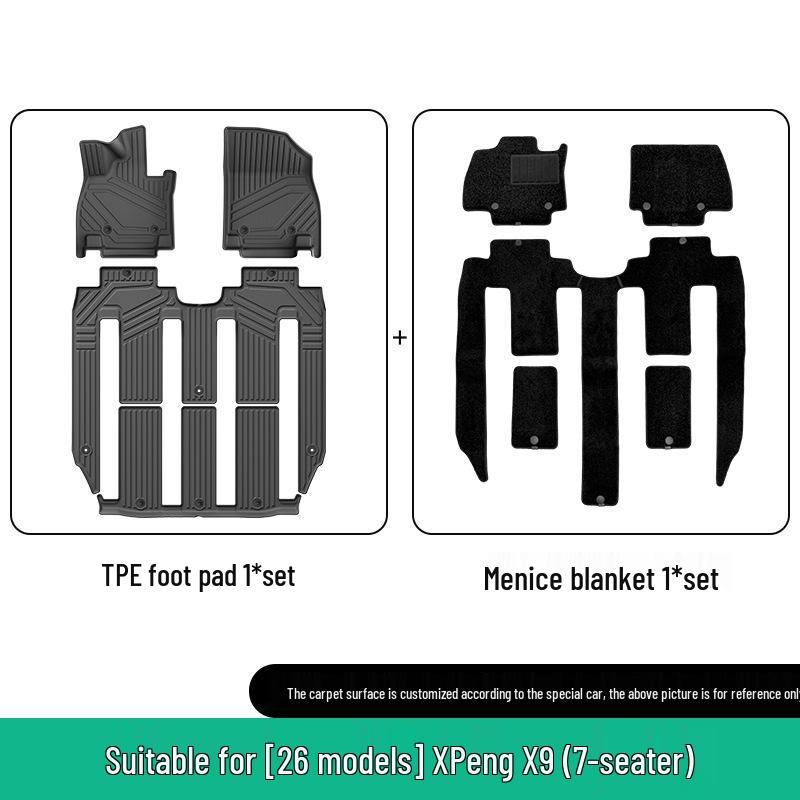 XPeng X9 TPE Floor Mats & Trunk Mat Set for 2023-2026 Models