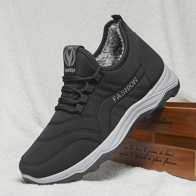 

Модная мужская обувь, повседневная, теплые, мужские хлопковые туфли с мехом, роскошные дизайнерские мокасины, кроссовки, мужская обувь для ходьбы Botas Hombre2024 44 чёрный
