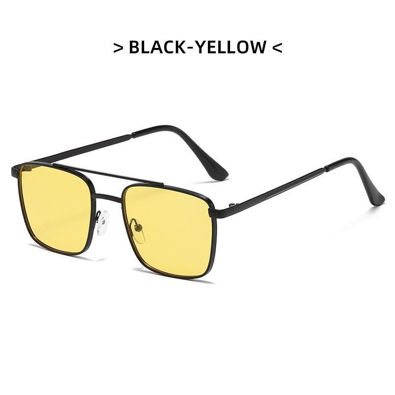 Fashion Metal Square Frame Women's Outdoor Sunglasses Classic Double Beam Glasses