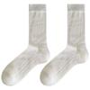 5 Pairs Women Solid Color Small Leg Socks Fashionable Sweet Style Summer Thin Mesh Hollow Breathable Casual Stacked Socks