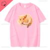 Hamster with A Mouth Full of Food Graphic T Shirts Women Kawaii Funny Cartoon Tshirt Casual High Quality Cotton Unisex Shortsleev