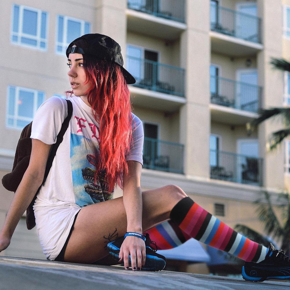 Neue Kompressionsstrümpfe Druck Pflegesocken für Ödeme, Diabetes, Krampfadern, Durchblutung Sportsocken