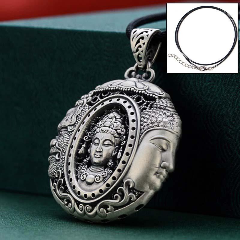 Necklace: One Thought To Become Buddha and Demon Long Retro Large Pendant