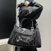 Hot Selling Women's Mesh Splicing Handbag with Rivet Chain, Personalized and Fashionable Street Shoulder Bag