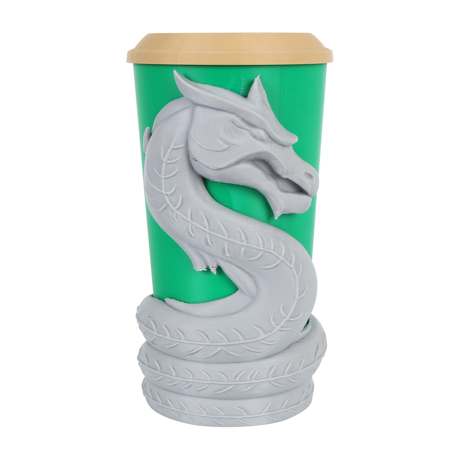 

Dragon Design Travel Mug with Lid Durable Plastic Construction Reusable Cup Suitable for Kids and Friends Gift Idea One Size белый