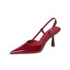 1655-2 Fashion Pointed Rear Empty High-heeled Single Shoes Spring New Small Fragrant Style Thin-heeled Single Shoes Commuter Single Shoes Women's S