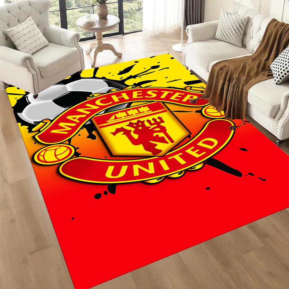 Manchester Fans Square rugs are a great choice for living rooms, bedrooms, home décor, and as gifts.